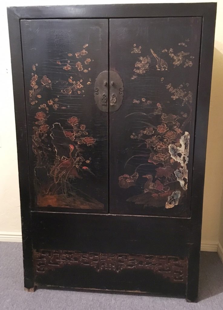 Tall Black Painted Lacquer Cabinet With Duawen Doors Galleries
